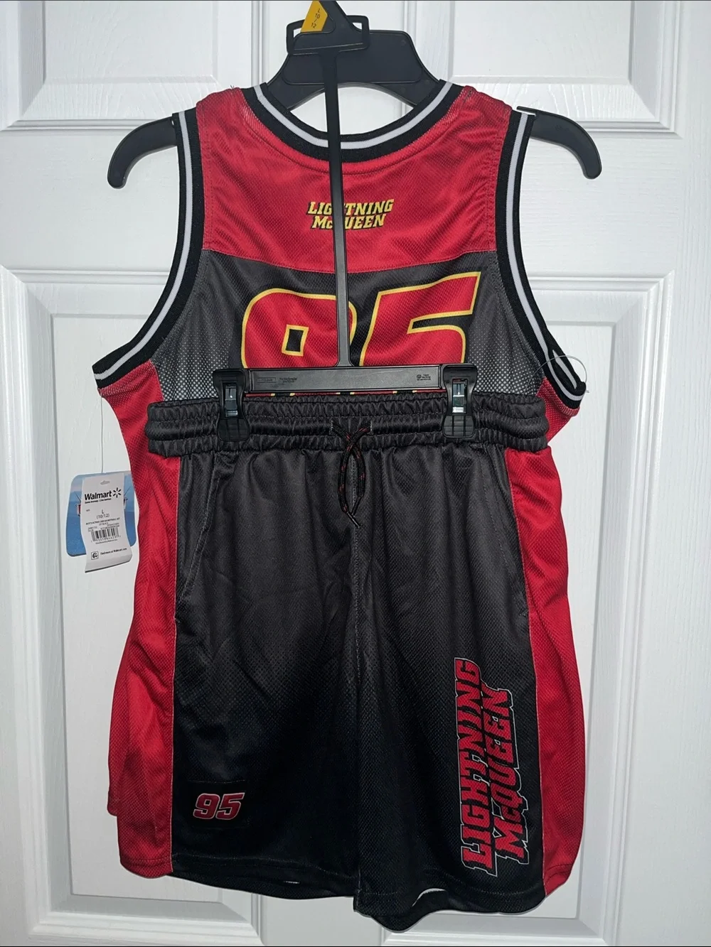 Disney Red & Black Lightning McQueen matching tank and short set